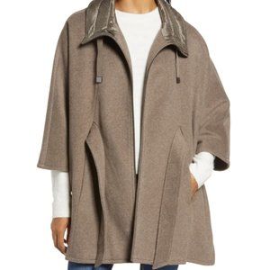 NEW Ellen Tracy Wool Blend Quilted Collar Cape/Coat (Nordstrom)